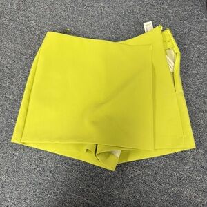 ZARA Green Yellow Shorts Skirt Small
